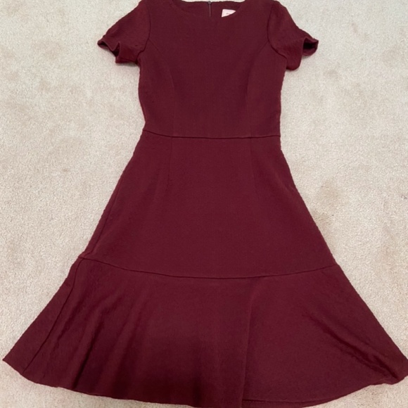 Maroon Work Peplum Dress - Picture 4 of 7